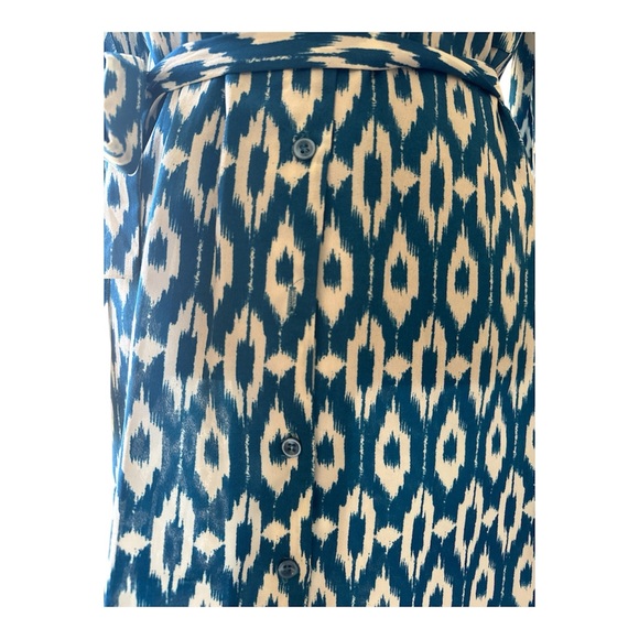 Anthropologie Maeve Ikat Print Shirt Dress Belted Size M - Picture 4 of 8